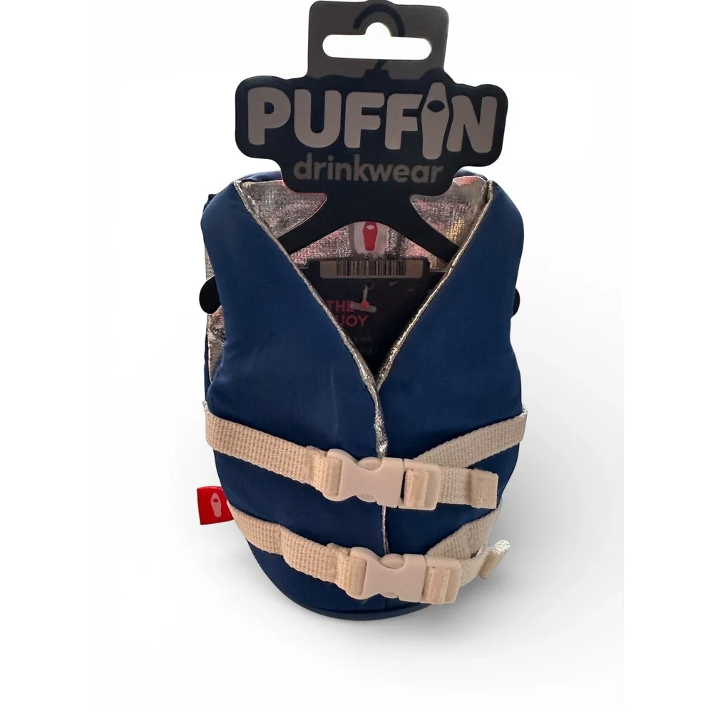 Puffin Drinkwear Beverage Cooler Bundle OS Blue Black New Life Vest Puffer Vest‎